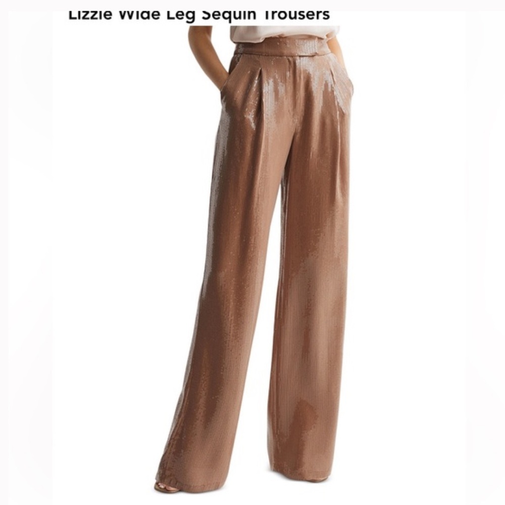 Reiss platinum gold sequins Trousers